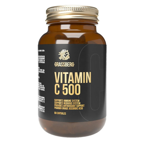 

Витаминный комплекс GRASSBERG Vitamin C, капсулы, 60шт, без вкуса, Vitamin C