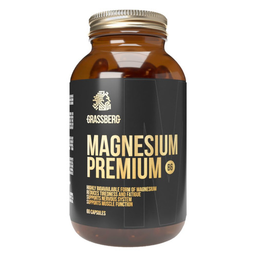 

БАД GRASSBERG Magnesium Premium B6, капсулы, 60шт, без вкуса, Magnesium Premium B6
