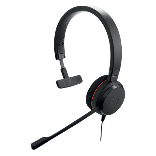 фото Гарнитура jabra evolve 20 mono uc, для компьютера, накладные, черный / красный [4993-829-289]