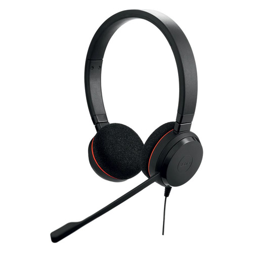 

Гарнитура Jabra Evolve 20 Stereo MS, для компьютера, накладные, черный / красный [4999-823-189], Evolve 20 Stereo MS