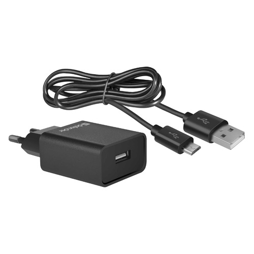 

Сетевое зарядное устройство DEFENDER UPC-11, USB-A, microUSB, 2.1A, черный, UPC-11