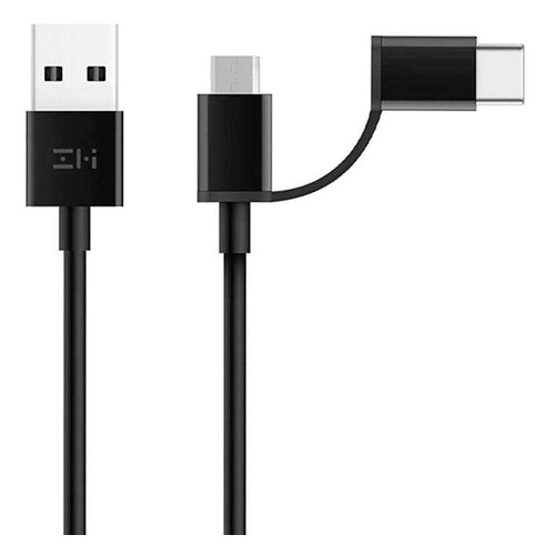 

Кабель XIAOMI 2 в 1, USB A(m), micro USB B (m), USB Type-C (m), 1м, черный [al501 black], 2 в 1