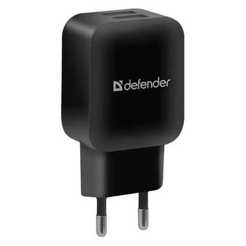 

Сетевое зарядное устройство DEFENDER EPA-13, 2xUSB, 2.1A, черный, EPA-13