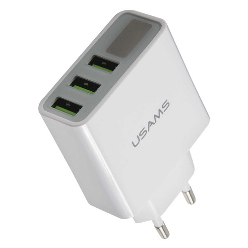 

Сетевое зарядное устройство USAMS US-CC035, 3xUSB, 3A, белый, USAMS US-CC035