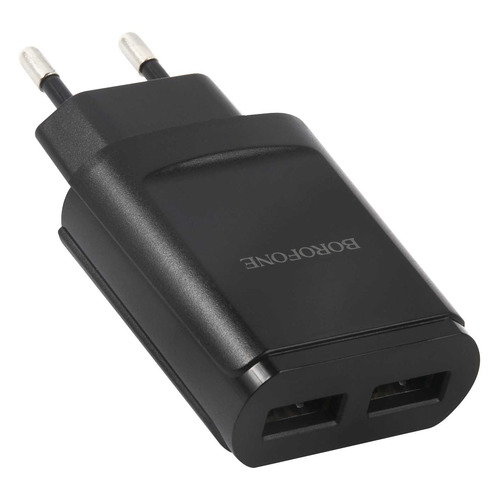 

Сетевое зарядное устройство Borofone BA8A LePlug, 2xUSB, 2.1A, черный, Borofone BA8A LePlug