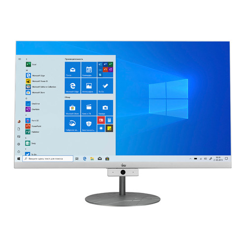 фото Моноблок iru office j2333, 23.8", amd ryzen 3 3200ge, 4гб, 120гб ssd, amd radeon vega 8, windows 10 home, белый [1535318]