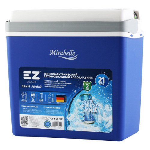 фото Автохолодильник ez coolers e24m 12-230v, 21л, синий и белый