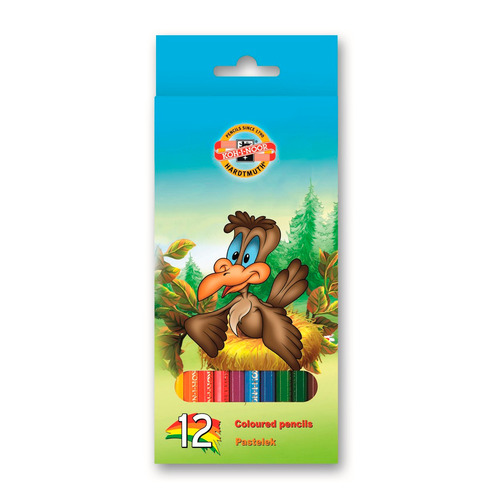 

Карандаши Koh-i-Noor BIRDS 3552 3552012002KSRV, шестигранный, 12 цв., коробка европодвес 12 шт./кор., BIRDS 3552
