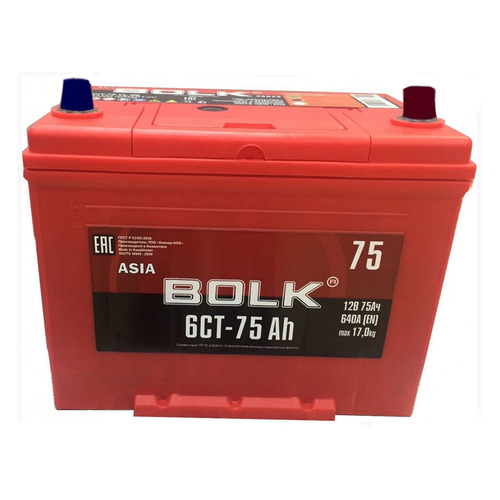 

Аккумулятор автомобильный BOLK ABJ 750 75Ач 640A, ABJ 750