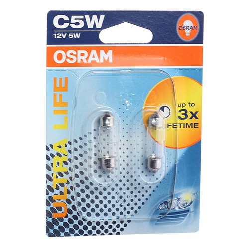 фото Лампа автомобильная галогенная osram 6418ult-02b, c5w, 12в, 2шт