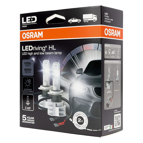 фото Лампа автомобильная светодиодная osram 67210cw, h7, 12/24в, 2шт