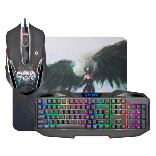 

Комплект (клавиатура+мышь) Defender Reaper, USB 2.0, проводной, черный [52018], Reaper