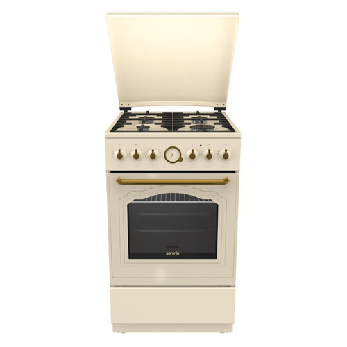 

Газовая плита Gorenje KS5250CLI, электрическая духовка, металлическая крышка, чугун, слоновая кость, KS5250CLI