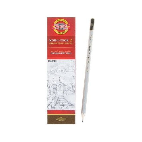 

Карандаш Koh-i-Noor 1860 186004H00104, шестигранный, дерево, коробка с европодвесом 12 шт./кор., 1860