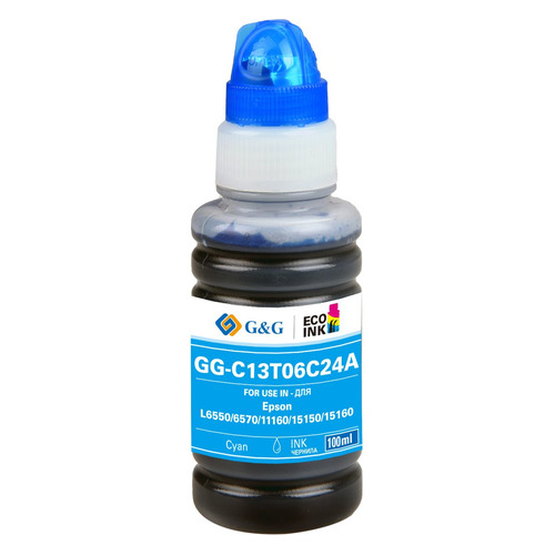 

Чернила G&G GG-C13T06C24A №112, для Epson, 100мл, голубой, GG-C13T06C24A №112