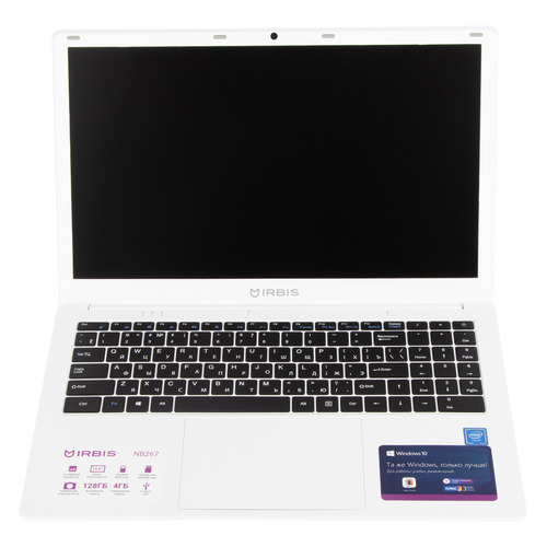 фото Ноутбук irbis nb267, 15.6", ips, intel pentium j3710 1.6ггц, 4гб, 128гб emmc, intel hd graphics , windows 10, nb267, серебристый