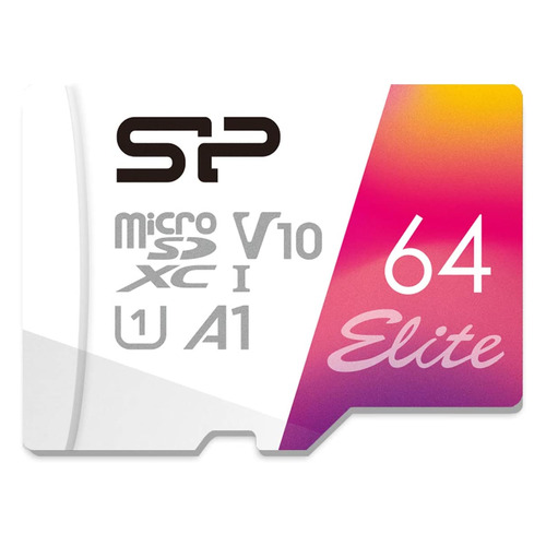 

Карта памяти microSDXC UHS-I U1 Silicon Power Elite 64 ГБ, 100 МБ/с, Class 10, SP064GBSTXBV1V20SP, 1 шт., переходник SD, SP064GBSTXBV1V20SP