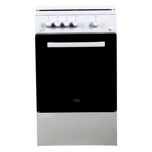 фото Газовая плита beko fsg52020fw, газовая духовка, без крышки, эмалированная сталь, белый и черный