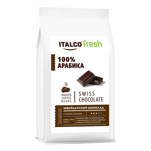 

Кофе зерновой ITALCO Swiss chocolate, средняя обжарка, 375 гр [4819], Swiss chocolate