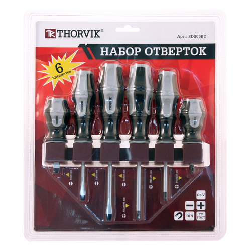 

Набор отверточный THORVIK SDS06BC, 6 предметов [052290], SDS06BC