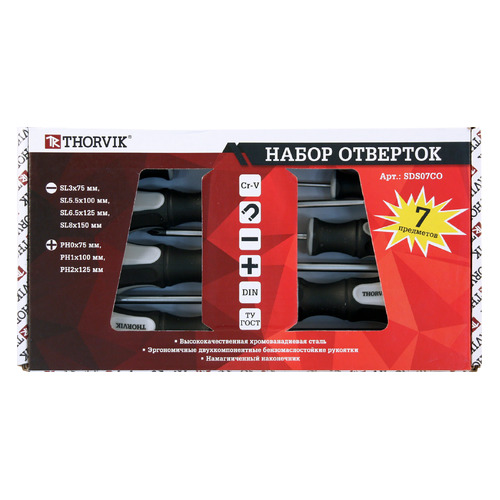 

Набор отверточный THORVIK SDS07CO, 7 предметов [052293], SDS07CO