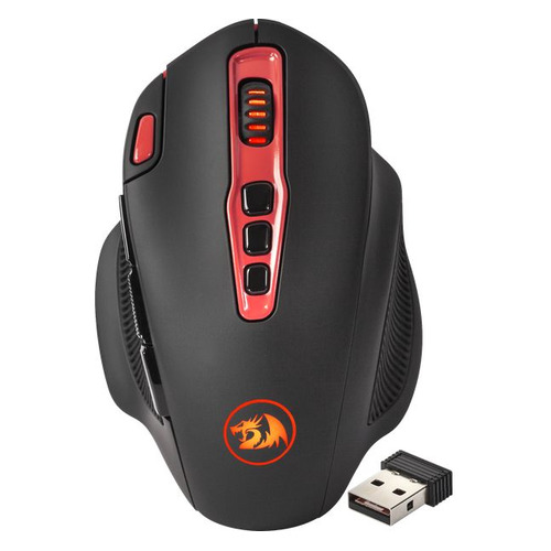 

Мышь Redragon Shark 2, игровая, лазерная, беспроводная, USB, черный и красный [77415], Shark 2