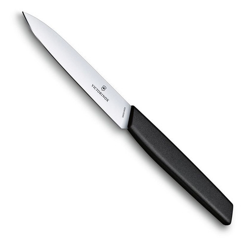 

Нож кухонный Victorinox Swiss Modern, универсальный, 100мм, заточка прямая, стальной, черный [6.9003.10], Swiss Modern