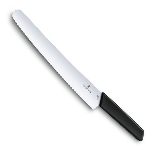

Нож кухонный Victorinox Swiss Modern, для хлеба, 260мм, заточка серрейтор, стальной, черный [6.9073.26wb], Swiss Modern