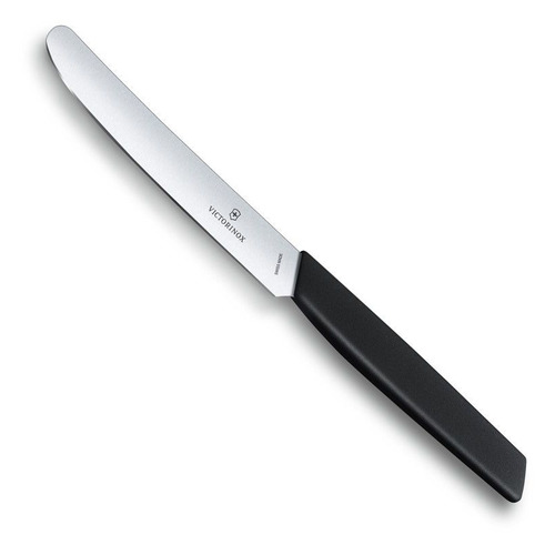 

Нож кухонный Victorinox Swiss Modern, столовый, 110мм, заточка прямая, стальной, черный [6.9003.11], Swiss Modern