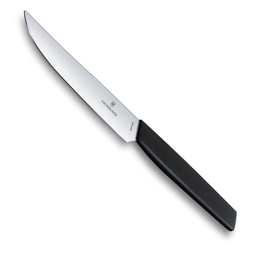 

Нож кухонный Victorinox Swiss Modern, столовый, для стейка, 120мм, заточка прямая, стальной, черный [6.9003.12], Swiss Modern