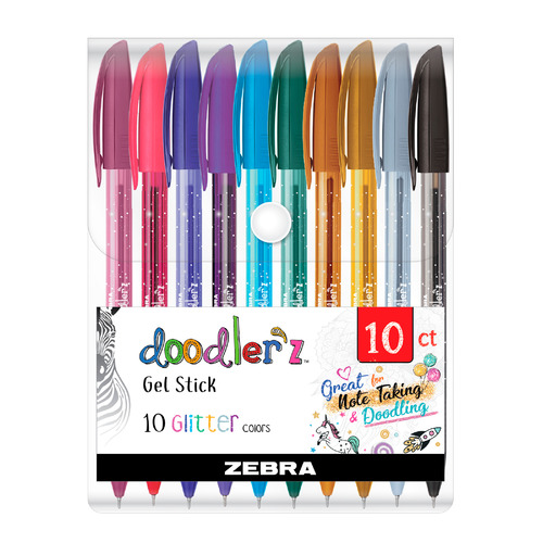 

Набор ручек гелев. Zebra doodler`z (2619) ассорти d=1мм ассор. (10шт), doodler'z