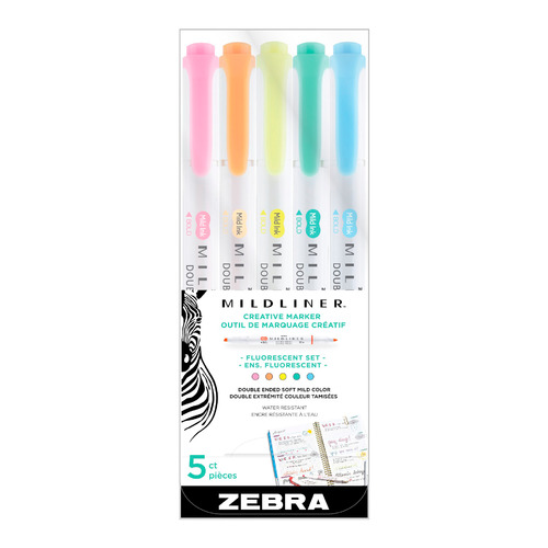 

Набор ручек капилляр. Zebra Highlighter fluorescen (78105) ассор. двойной пиш. наконечник 5цв., Highlighter fluorescen