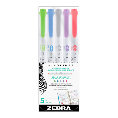 

Набор ручек капилляр. Zebra Highlighter cool and refind (78205) ассор. двойной пиш. наконечник, Highlighter cool and refind