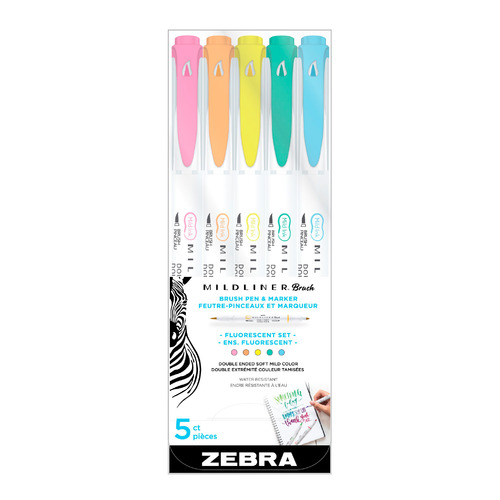 

Набор ручек капилляр. Zebra mildliner brush and marker fluorescent (79105) ассор. двойной пиш. након, mildliner brush and marker fluorescent