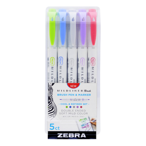 

Набор ручек капилляр. Zebra mildliner brush and marker (79205) ассор. двойной пиш. наконечник, mildliner brush and marker