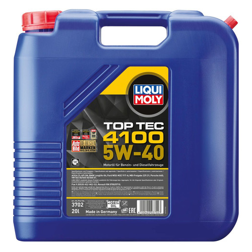 

Моторное масло LIQUI MOLY Top Tec 4100 5W-40 20л. синтетическое [3702], Top Tec 4100