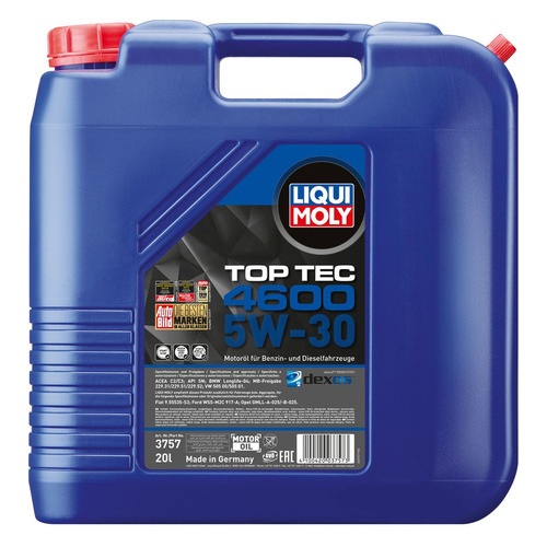 

Моторное масло LIQUI MOLY Top Tec 4600 5W-30 20л. синтетическое [3757], Top Tec 4600