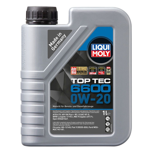 

Моторное масло LIQUI MOLY Top Tec 6600 0W-20 1л. синтетическое [21410], Top Tec 6600
