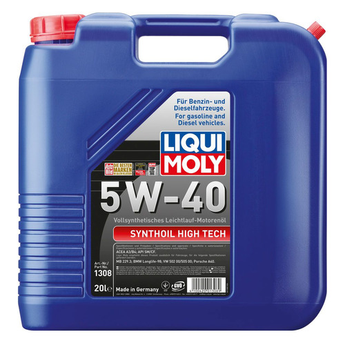 фото Моторное масло liqui moly synthoil high tech 5w-40 20л. синтетическое [1308]