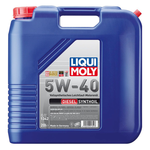 фото Моторное масло liqui moly diesel synthoil 5w-40 20л. синтетическое [1342]