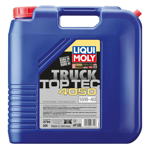 фото Моторное масло liqui moly top tec truck 4050 10w-40 20л. синтетическое [3794]