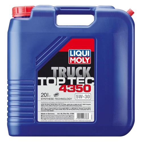 фото Моторное масло liqui moly top tec truck 4350 5w-30 20л. синтетическое [3786]