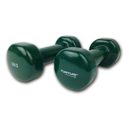 фото Набор гантелей tunturi dumbbells 2гант. 2кг винил. изумрудный/серебристый (14tusfu110)