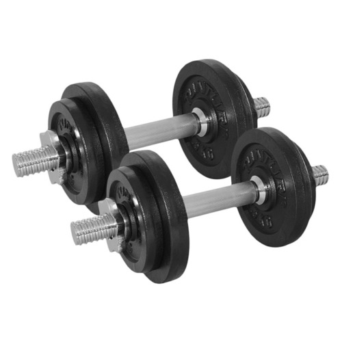 фото Набор гантелей tunturi dumbbells 2гант. 20кг без покр. серебристый/черный (14tuscl092)