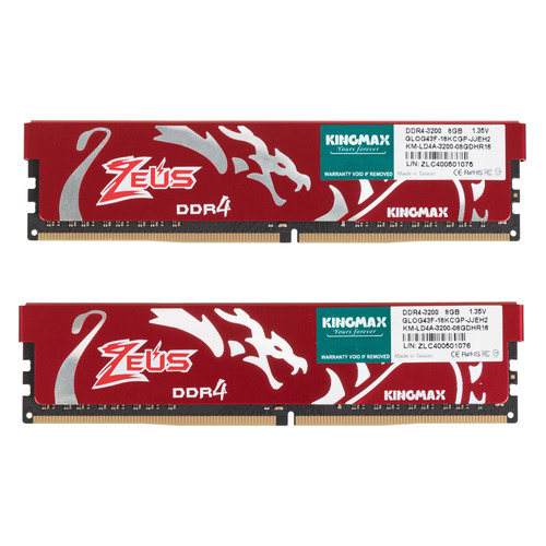 

Модуль памяти Kingmax Zeus Dragon KM-LD4A-3200-16GDHR16 DDR4 - 2x 8ГБ 3200, DIMM, Ret, KM-LD4A-3200-16GDHR16