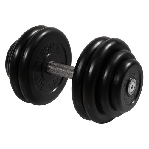 фото Гантель mb barbell mb-fdbm-b28,5 1гант. 28.5кг обрезин. серебристый/черный