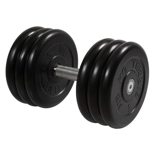 фото Гантель mb barbell mb-fdbm-b31 1гант. 31кг обрезин. серебристый/черный