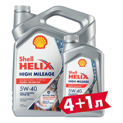 фото Моторное масло shell helix high mileage 5w-40 5л. синтетическое [550050425-41]