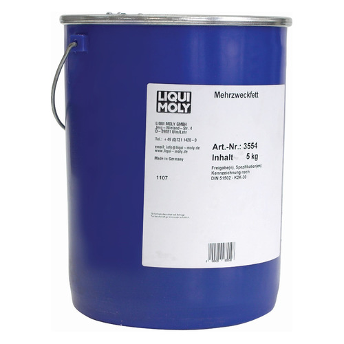 

Смазка литиевая LIQUI MOLY Mehrzweckfett, противозадирная, 5кг [3554], Mehrzweckfett