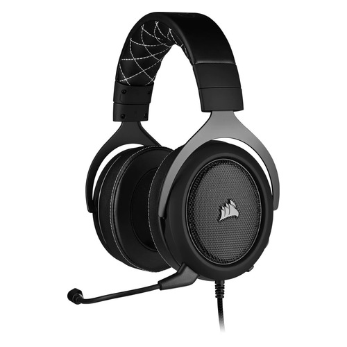 

Гарнитура игровая Corsair HS60 Pro Surround, для ПК и игровых консолей, накладные, черный матовый / белый [ca-9011213-eu], HS60 Pro Surround